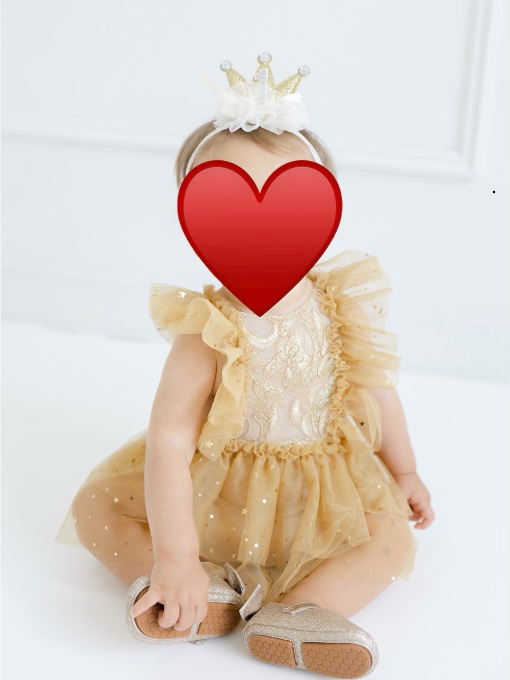 Gold Tulle Baby Cake Smash Birthday Dress